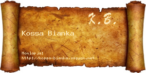 Kossa Bianka névjegykártya